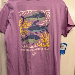 Columbia Lavender Fishing Tee with Graphic